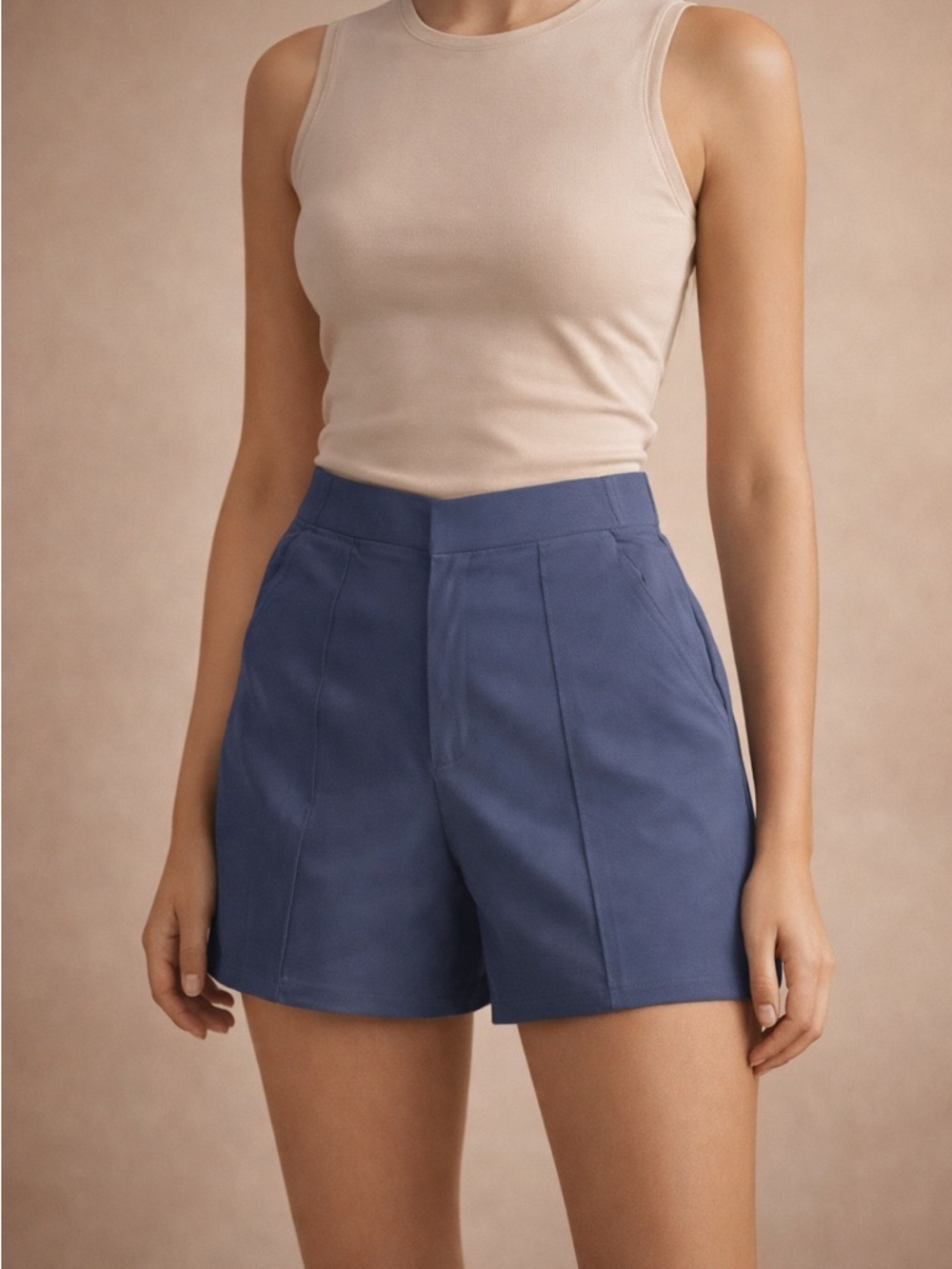 Columbia High-Waist Slate Blue Tailored Shorts